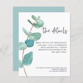 Informatie over budgettaire blauwe eucalyptusbruil (Voorkant / Achterkant)