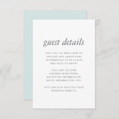 Informatie over Chic- en minimale blauwe bruiloft- Informatiekaartje (Voorkant / Achterkant)