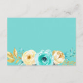 Informatie over Chic Turquoise Gold Floral Wedding Informatiekaartje (Achterkant)