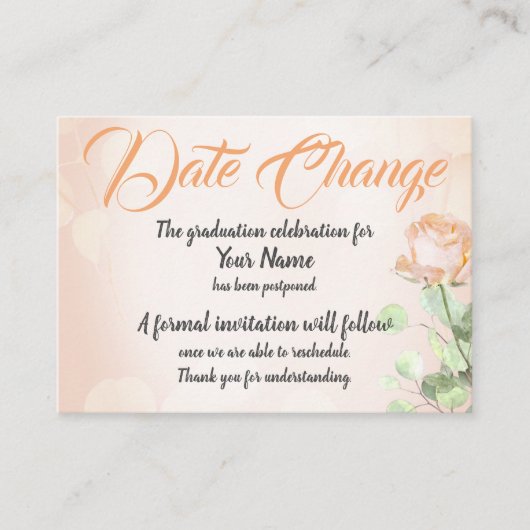 Informatie over Creamsicle Florence-Afstuderen Advieskaart (Voorkant)