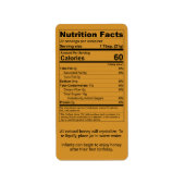 Informatie over de amberhoningvoeding etiket (Voorkant)