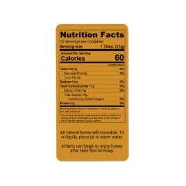 Informatie over de amberhoningvoeding etiket