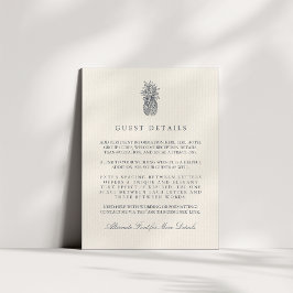 Informatie over de  ananasbruiloft op eilanden informatiekaartje