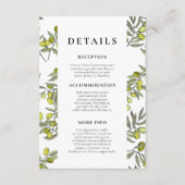 Informatie over de bezoekers van het olijfpatroon  informatiekaartje (Voorkant)