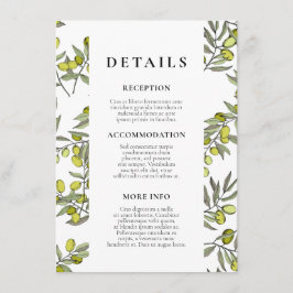 Informatie over de bezoekers van het olijfpatroon  informatiekaartje