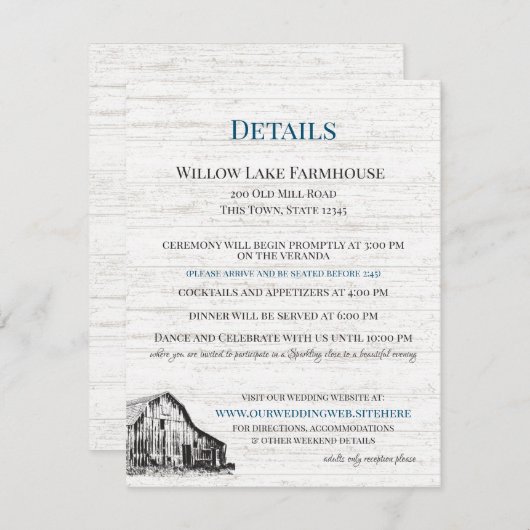 Informatie over de landschotschets voor boerderij informatiekaartje (Voorkant / Achterkant)