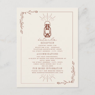Informatie over de  Lantaarn Terracotta Wedding Informatiekaartje
