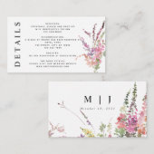 Informatie over de lente-weide wilde bloemen bruil informatiekaartje (Voorkant / Achterkant)