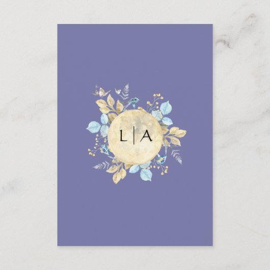 Informatie over de Paarse bruiloft van Whimsical M Informatiekaartje (Achterkant)