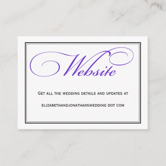 Informatie over de Paarse website voor kalligrafie Informatiekaartje (Voorkant)