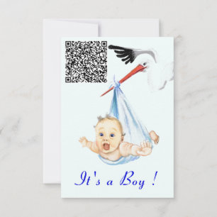 Informatie over de QR-code van Stork and Baby Boy  Kaart