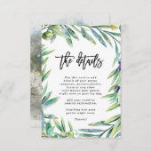 Informatie over de trouwgegevens van Italië Informatiekaartje (Voorkant / Achterkant)