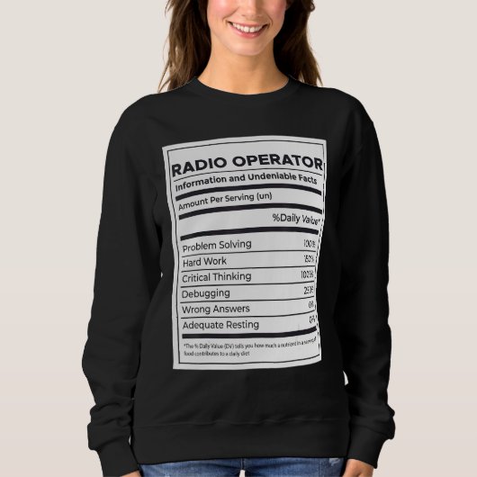 Informatie over de voeding van radiooperatoren trui (Voorkant)