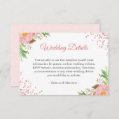 Informatie over de waterverf over het bleekroze hu informatiekaartje (Voorkant / Achterkant)