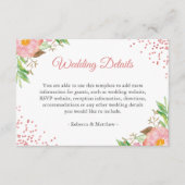 Informatie over de waterverf over het bleekroze hu informatiekaartje (Voorkant)