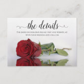 Informatie over de website van Red Rose Wedding Informatiekaartje (Voorkant)