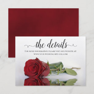 Informatie over de website van Red Rose Wedding Informatiekaartje