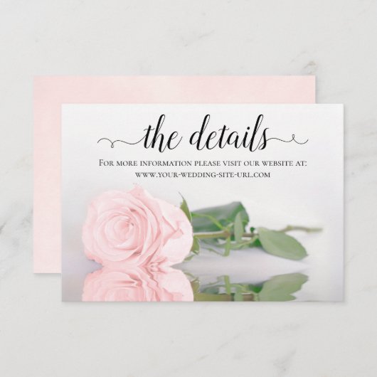 Informatie over de website voor roze weddenschappe informatiekaartje (Voorkant / Achterkant)