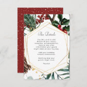 Informatie over de wintergeometrische bruiloft informatiekaartje (Voorkant / Achterkant)