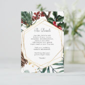 Informatie over de wintergeometrische bruiloft informatiekaartje (Staand voorkant)