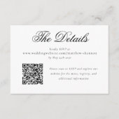 Informatie over Elegant Script Black White Wedding Informatiekaartje (Voorkant)