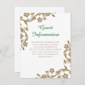 Informatie over Emerald and Gold Wedding Guest Informatiekaartje (Voorkant / Achterkant)