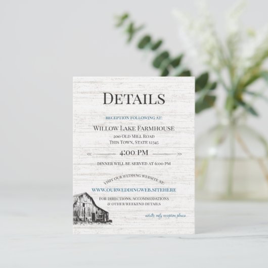 Informatie over Enclose voor boerderij Landenbarn Informatiekaartje (Staand voorkant)