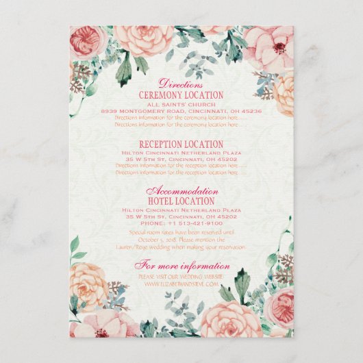 Informatie over Floral Weddenschap bij Waterverf C Informatiekaartje (Voorkant)