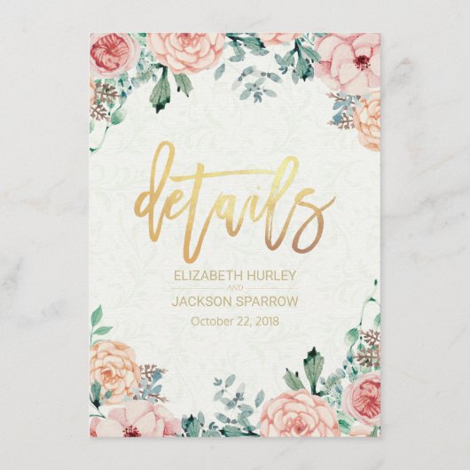 Informatie over Floral Weddenschap bij Waterverf C Informatiekaartje (Achterkant)