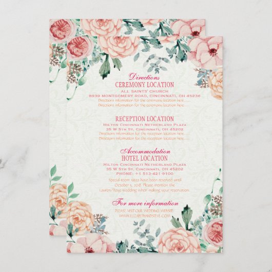 Informatie over Floral Weddenschap bij Waterverf C Informatiekaartje (Voorkant / Achterkant)