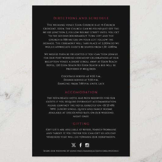 Informatie over gastinformatie over het huwelijk m (Achterkant)