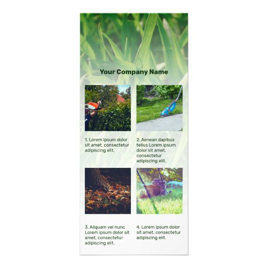 Informatie over gazonverzorging Aangepast Afbeeldi Reclamekaart (Voorkant)