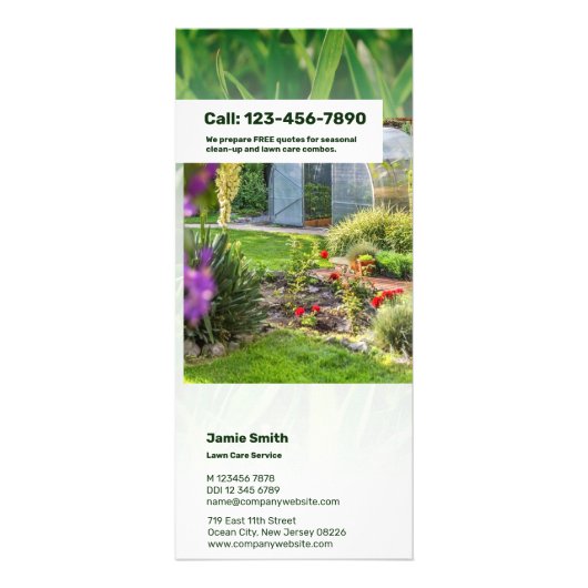 Informatie over gazonverzorging Aangepast Afbeeldi Reclamekaart (Achterkant)