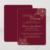 Informatie over gouden sneeuwvlokken winterrecept kaart (Voorkant / Achterkant)