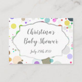 Informatie over het Baby shower van de kleurrijke  Informatiekaartje (Achterkant)