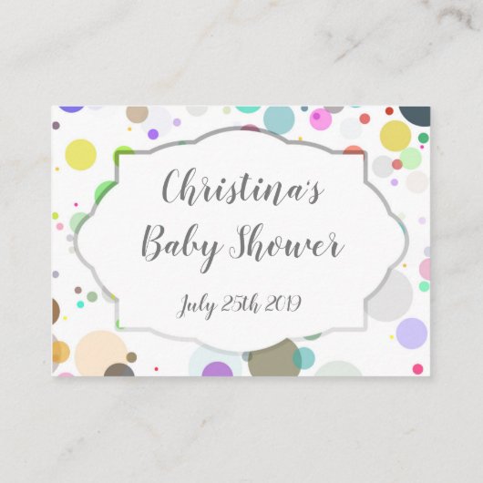 Informatie over het Baby shower van de kleurrijke Informatiekaartje (Achterkant)