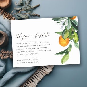 Informatie over het Citrus Oranje botanische boho  Informatiekaartje