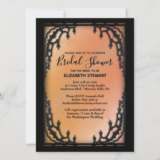 Informatie over het Gothic Bridal Shower-register Kaart (Voorkant)