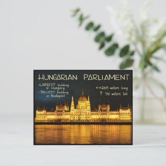 Informatie over het Hongaarse parlement Briefkaart (Staand voorkant)