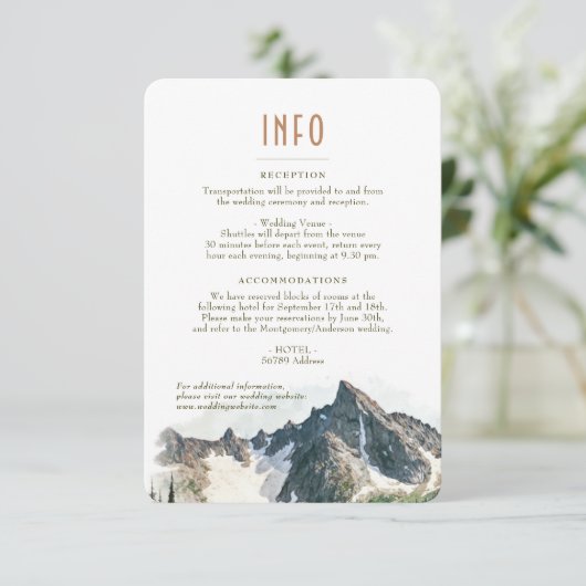 Informatie over het North Cascades Mountain Insert Kaart (Staand voorkant)