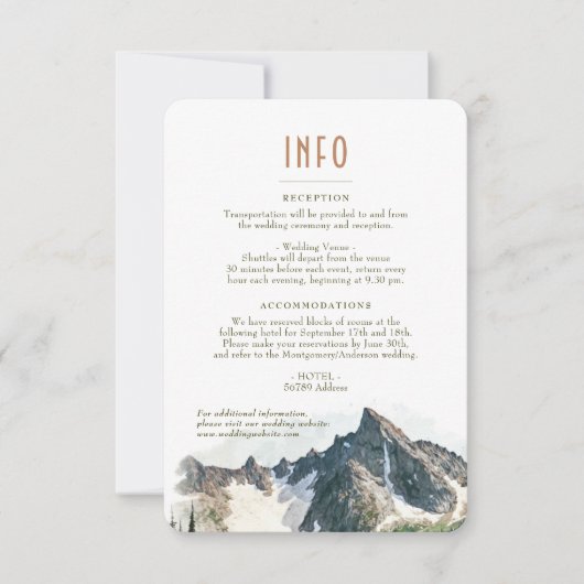 Informatie over het North Cascades Mountain Insert Kaart (Voorkant)