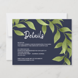 Informatie over huwelijksdetails Waterverf Willows Kaart
