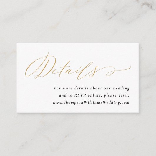 Informatie over Jane Simple Gold Script Wedding We Informatiekaartje (Voorkant)