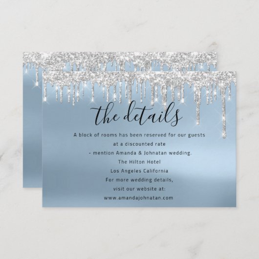 Informatie over Kaart bruiloft: blauw (Voorkant / Achterkant)