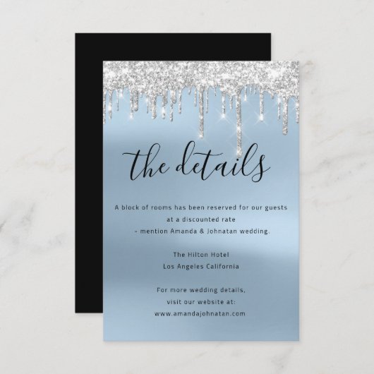 Informatie over Kaart bruiloft: blauw (Voorkant / Achterkant)