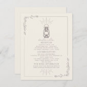 Informatie over  Lantaarn Amethyst bruiloft Informatiekaartje (Voorkant / Achterkant)