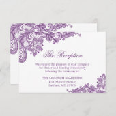 Informatie over lavender Paarse Lace Weddenschap Informatiekaartje (Voorkant / Achterkant)