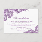 Informatie over lavender Paarse Lace Weddenschap Informatiekaartje (Achterkant)