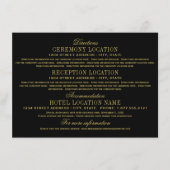 Informatie over legant Black and Gold Wedding Informatiekaartje (Voorkant)