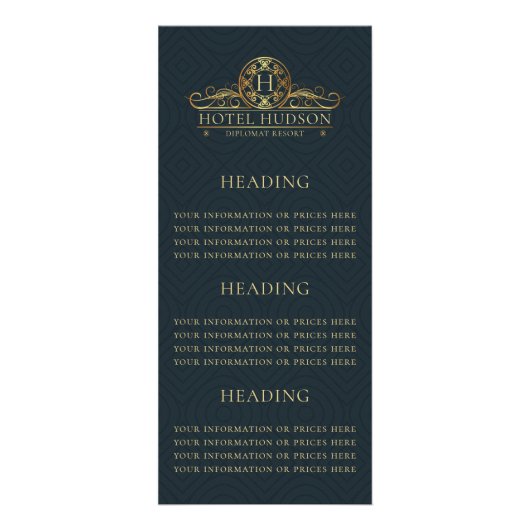 Informatie over Luxury Hotel of prijs Reclamekaart (Voorkant)